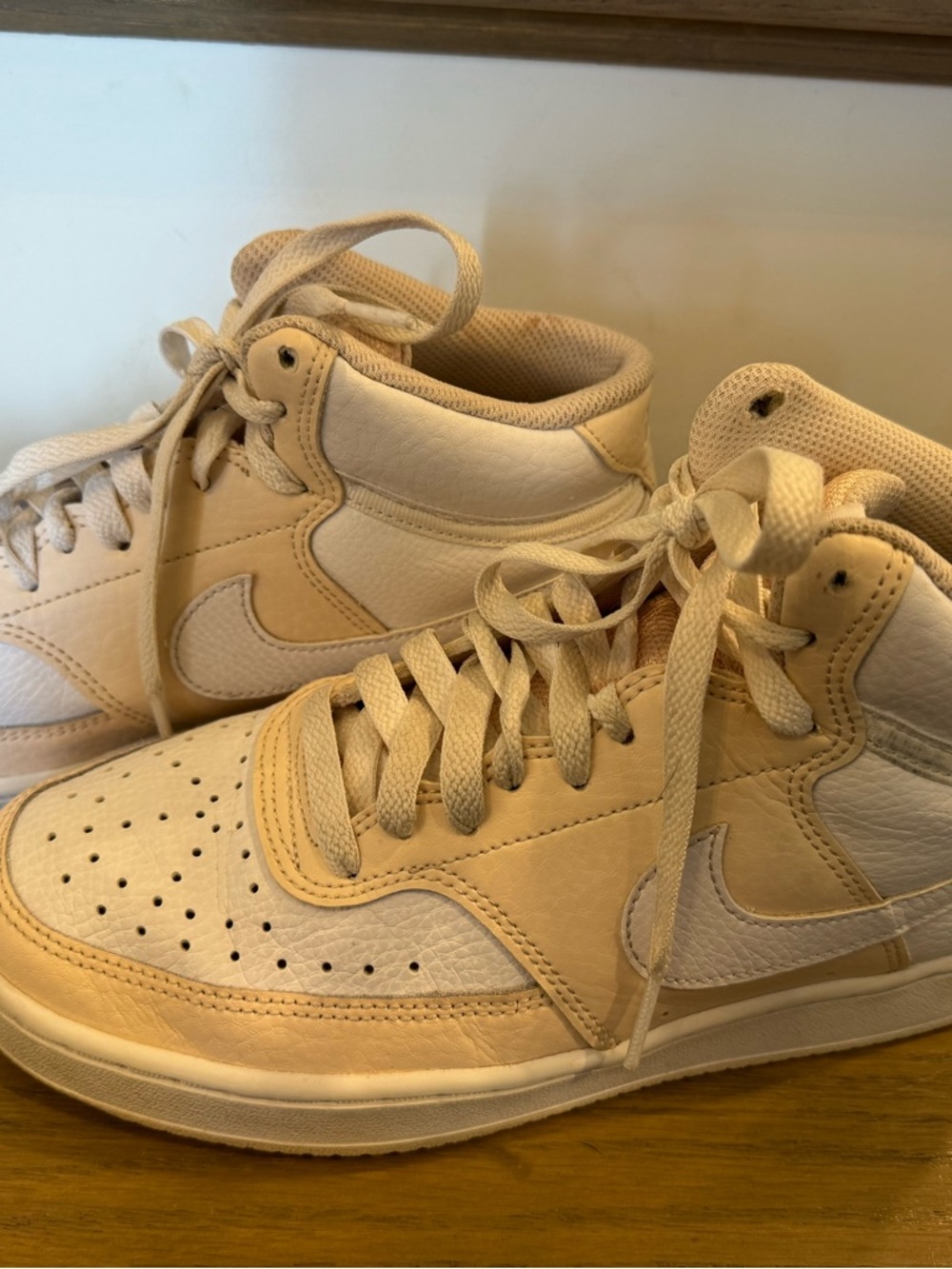 Nike Women's Court Vision Mid in the "Guava Ice/White" size 8